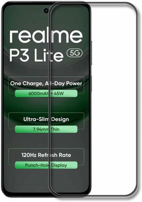 NSTAR Edge To Edge Tempered Glass for realme P3 Lite 5G(Pack of 1)