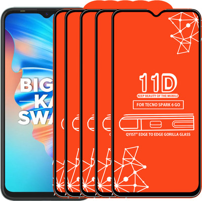 Qyist Edge To Edge Tempered Glass for TECNO SPARK 6 GO(Pack of 5)