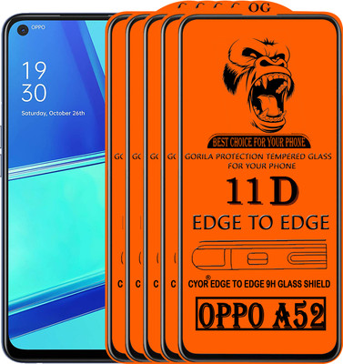 CYOR Edge To Edge Tempered Glass for OPPO A52(Pack of 5)