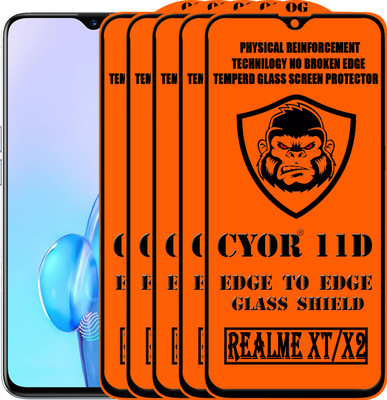 CYOR Edge To Edge Tempered Glass for REALME X2(Pack of 5)