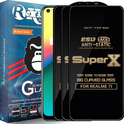 Roxel Edge To Edge Tempered Glass for REALME 7I(Pack of 3)