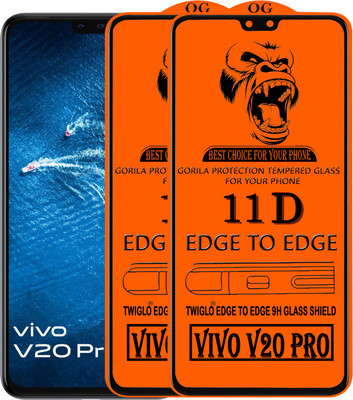 TWIGLO Edge To Edge Tempered Glass for VIVO V20 PRO(Pack of 3)