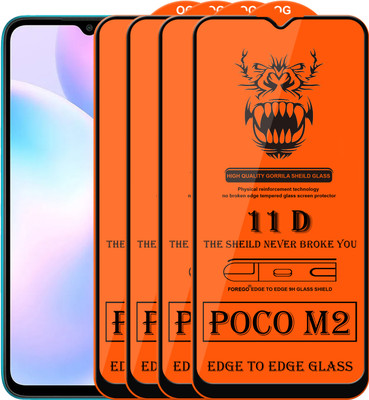 Forego Edge To Edge Tempered Glass for Poco M2(Pack of 4)