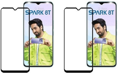 NIMMIKA ENTERPRISES Edge To Edge Tempered Glass for Tecno Spark 8T D+ Tempered Glass(Pack of 2)