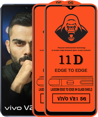 Laxdom Edge To Edge Tempered Glass for VIVO V21 5G(Pack of 2)
