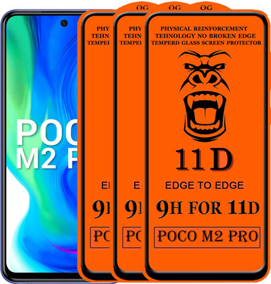 Xester Edge To Edge Tempered Glass for Poco M2 Pro(Pack of 3)