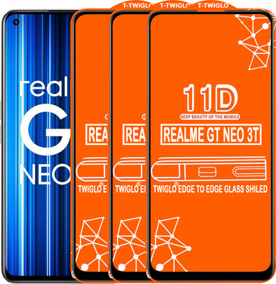 TWIGLO Edge To Edge Tempered Glass for REALME GT NEO 3T(Pack of 3)