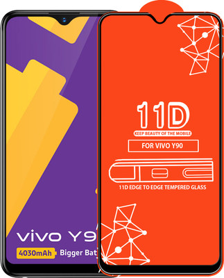 Qyist Edge To Edge Tempered Glass for Vivo Y90(Pack of 1)