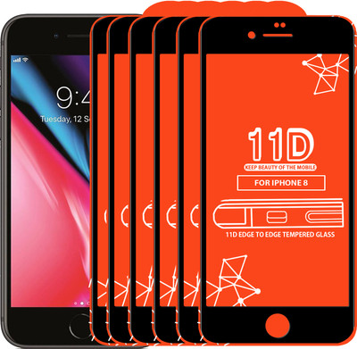 Roxel Edge To Edge Tempered Glass for Apple iPhone 8(Pack of 6)