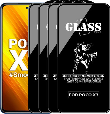 Qyist Edge To Edge Tempered Glass for POCO X3(Pack of 4)