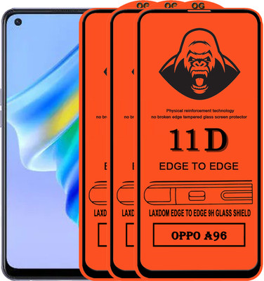 Laxdom Edge To Edge Tempered Glass for OPPO A96(Pack of 3)