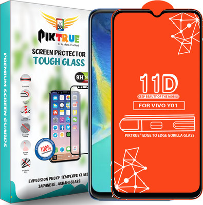 PikTrue Edge To Edge Tempered Glass for Vivo Y01(Pack of 1)