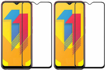 NaturalBuy Edge To Edge Tempered Glass for Vivo Y11 (2019)-| 9H tempered glass protects the entire front display And Easy Installation Kit | Full Glue Curved Tempered Glass |(Pack of 2)