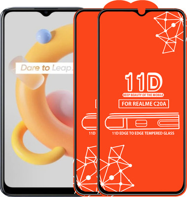 Roxel Edge To Edge Tempered Glass for Realme C20A(Pack of 2)