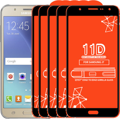 Qyist Edge To Edge Tempered Glass for Samsung Galaxy J7(Pack of 5)