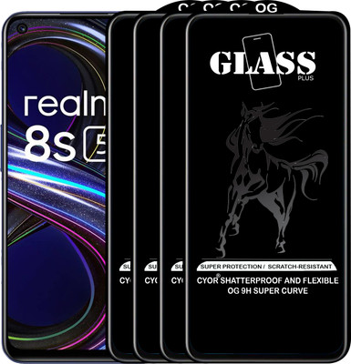 CYOR Edge To Edge Tempered Glass for REALME 8S(Pack of 4)