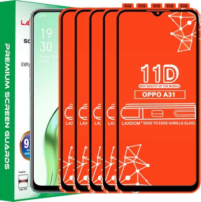 Laxdom Edge To Edge Tempered Glass for OPPO A31(Pack of 5)