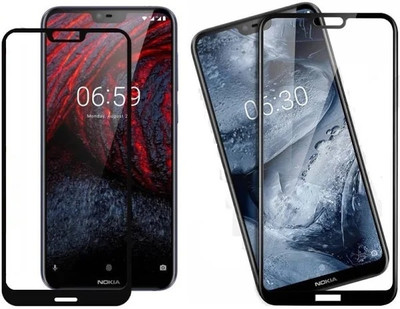 1DOLLAR Edge To Edge Tempered Glass for Nokia 6.1 Plus(Pack of 2)