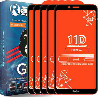 Roxel Edge To Edge Tempered Glass for Redmi 7A(Pack of 5)