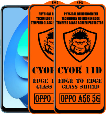CYOR Edge To Edge Tempered Glass for OPPO A56 5G(Pack of 2)