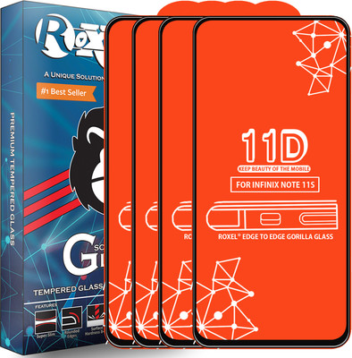 Roxel Edge To Edge Tempered Glass for Infinix Note 11S(Pack of 4)