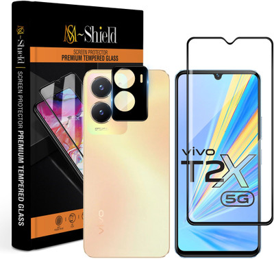 MS-Shield Edge To Edge Tempered Glass for Vivo T2x 5G, With Camera Lens Protector(Pack of 1)