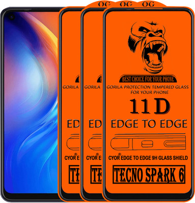 CYOR Edge To Edge Tempered Glass for TECNO SPARK 6(Pack of 3)