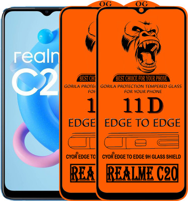 CYOR Edge To Edge Tempered Glass for REALME C20(Pack of 2)