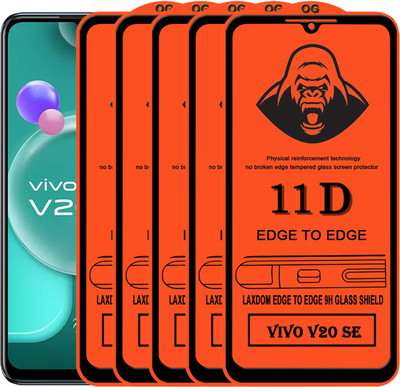 Laxdom Edge To Edge Tempered Glass for VIVO V20 SE(Pack of 5)