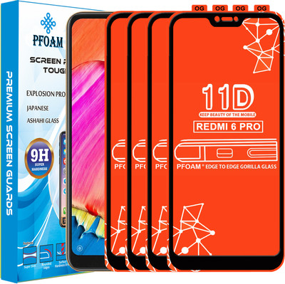PFOAM Edge To Edge Tempered Glass for Mi Redmi 6 pro(Pack of 4)