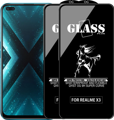 Qyist Edge To Edge Tempered Glass for REALME X3(Pack of 2)