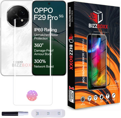 BizzBoxx Edge To Edge Tempered Glass for OPPO F29 Pro 5G, Oppo F29 Pro, OPPO F29Pro 5G, F29 Pro, Fingerprint Working, Quad Curved Nano Fiber Guard, UV Glue Glass With Installation Kit(Pack of 1)