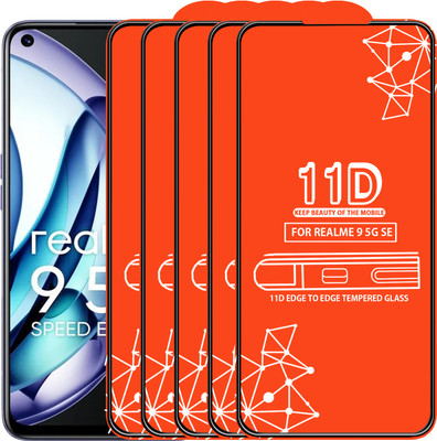Roxel Edge To Edge Tempered Glass for Realme 9 5G Se(Pack of 5)