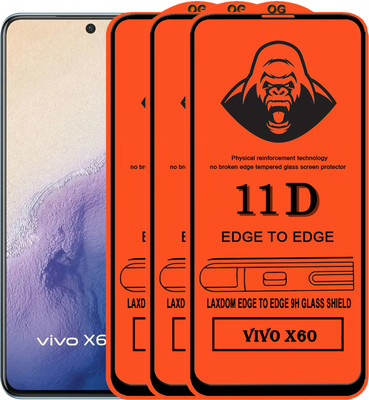 Laxdom Edge To Edge Tempered Glass for VIVO X60(Pack of 3)