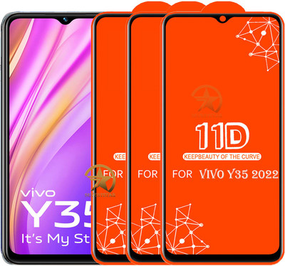 SEVEN7STAR Edge To Edge Tempered Glass for VIVO Y35(Pack of 3)
