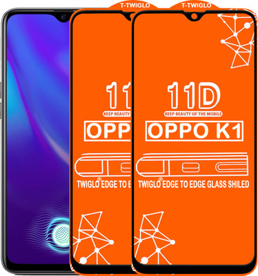 TWIGLO Edge To Edge Tempered Glass for OPPO K1(Pack of 2)