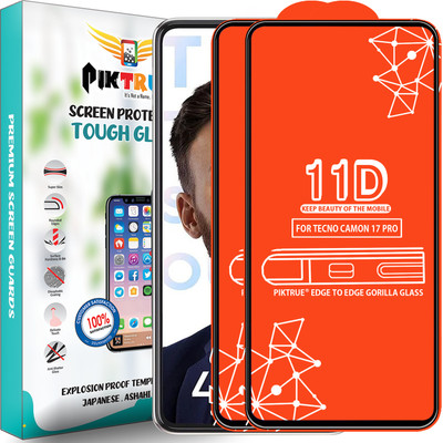 PikTrue Edge To Edge Tempered Glass for Tecno Camon 17 Pro(Pack of 2)