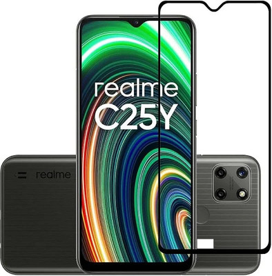 9H Edge To Edge Tempered Glass for Realme C25Y-Engineered for strong shatter resistance, the tempered glass provides robust edge-to-edge protection(Edge to Edge Coverage) (with Easy Installation Kit)(Pack of 1)