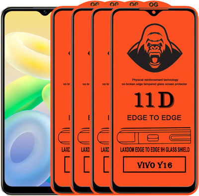 Laxdom Edge To Edge Tempered Glass for VIVO Y16(Pack of 4)