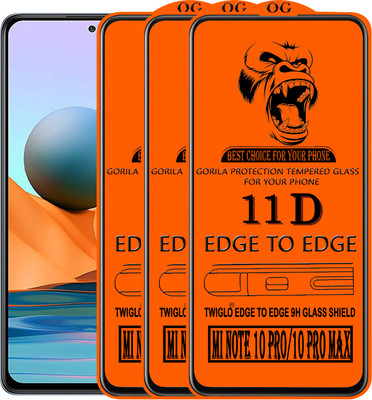 TWIGLO Edge To Edge Tempered Glass for REDMI NOTE 10 PRO(Pack of 3)