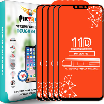 PikTrue Edge To Edge Tempered Glass for Vivo Y83(Pack of 5)