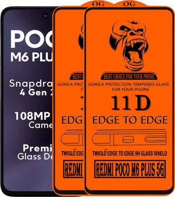 TWIGLO Edge To Edge Tempered Glass for REDMI POCO M6 PLUS 5G(Pack of 3)