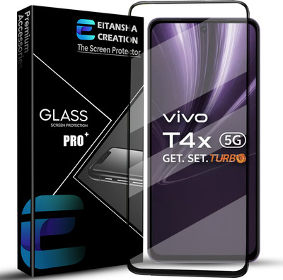 EITANSHA CREATION Edge To Edge Tempered Glass for Vivo T4X 5G, Vivo T4x(Pack of 1)
