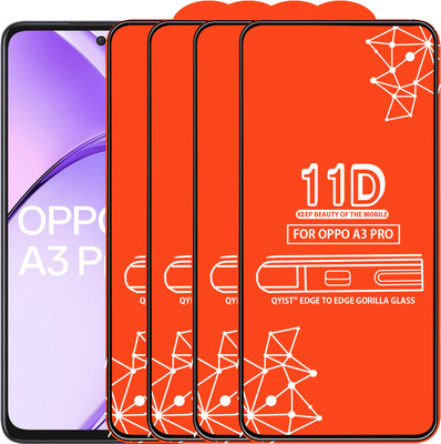 Qyist Edge To Edge Tempered Glass for OPPO A3 PRO(Pack of 4)