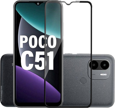 HUPSHY Edge To Edge Tempered Glass for POCO C51(Pack of 1)