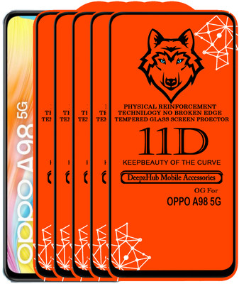 DeepzHub Edge To Edge Tempered Glass for OPPO A98 5G(Pack of 5)