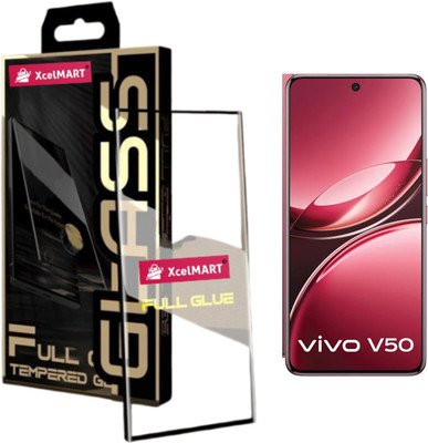 XcelMart Edge To Edge Tempered Glass for Vivo V50, Without UV, Directly Fix(Pack of 1)