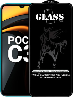 TWIGLO Edge To Edge Tempered Glass for REDMI POCO C3(Pack of 1)