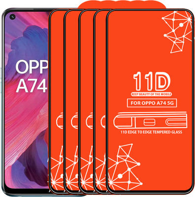 Roxel Edge To Edge Tempered Glass for Oppo A74 5G(Pack of 5)