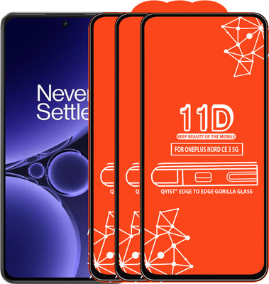 Qyist Edge To Edge Tempered Glass for Oneplus Nord Ce 3 5G(Pack of 3)